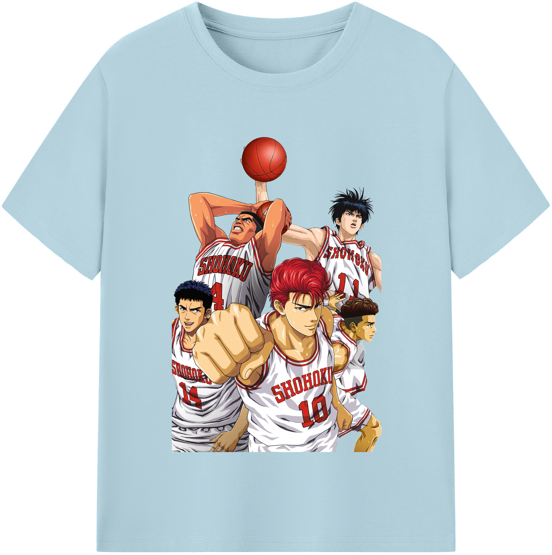 SLAM DUNK／スラムダンク 綿100％半袖Tシャツ（フロントプリント）